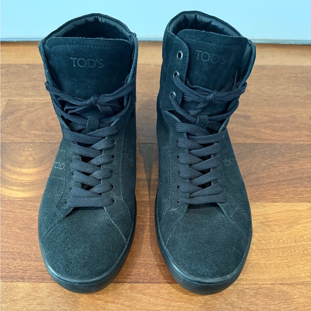 Tod's Navy Blue/Black Suede Men's Sneakers
